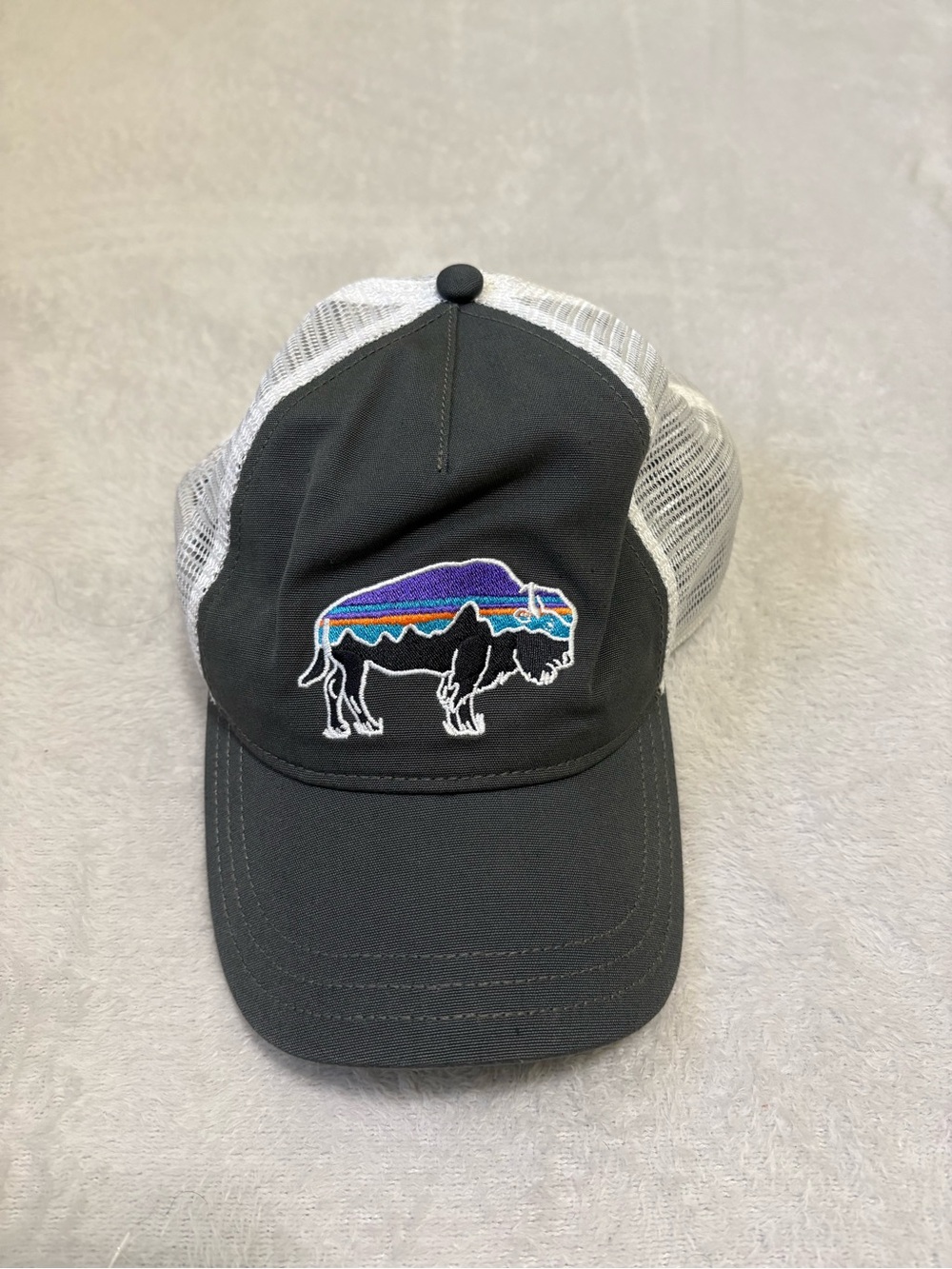 Patagonia Hat Cap Mens Fitz Roy Bison Buffalo Mesh Trucker Snapback Hike Dad
